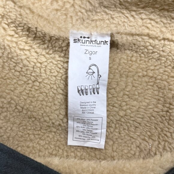 Skunkfunk Women's S Plaid Wool Jacket Sherpa Lined Green Black Academia Classic - Picture 5 of 13